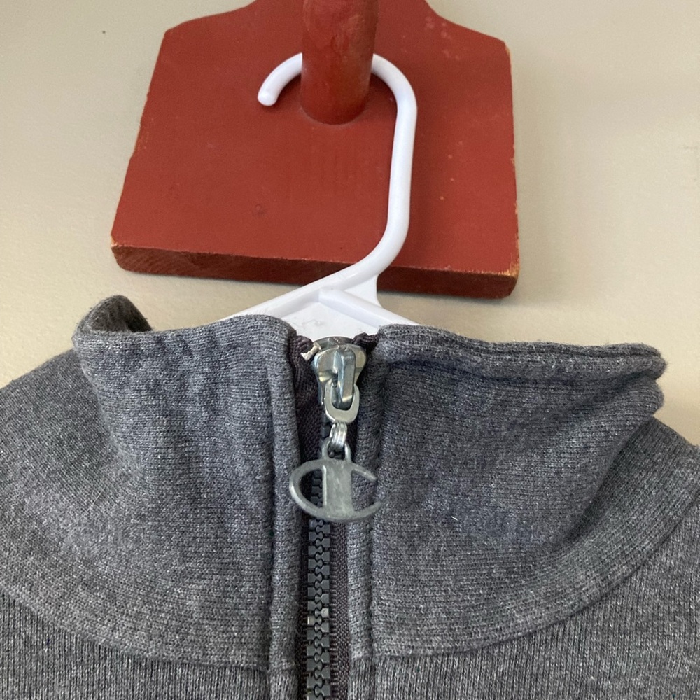 FINAL PRICE Champion Grey Quarter Zip Sweatshirt Men's L - Picture 3 of 7
